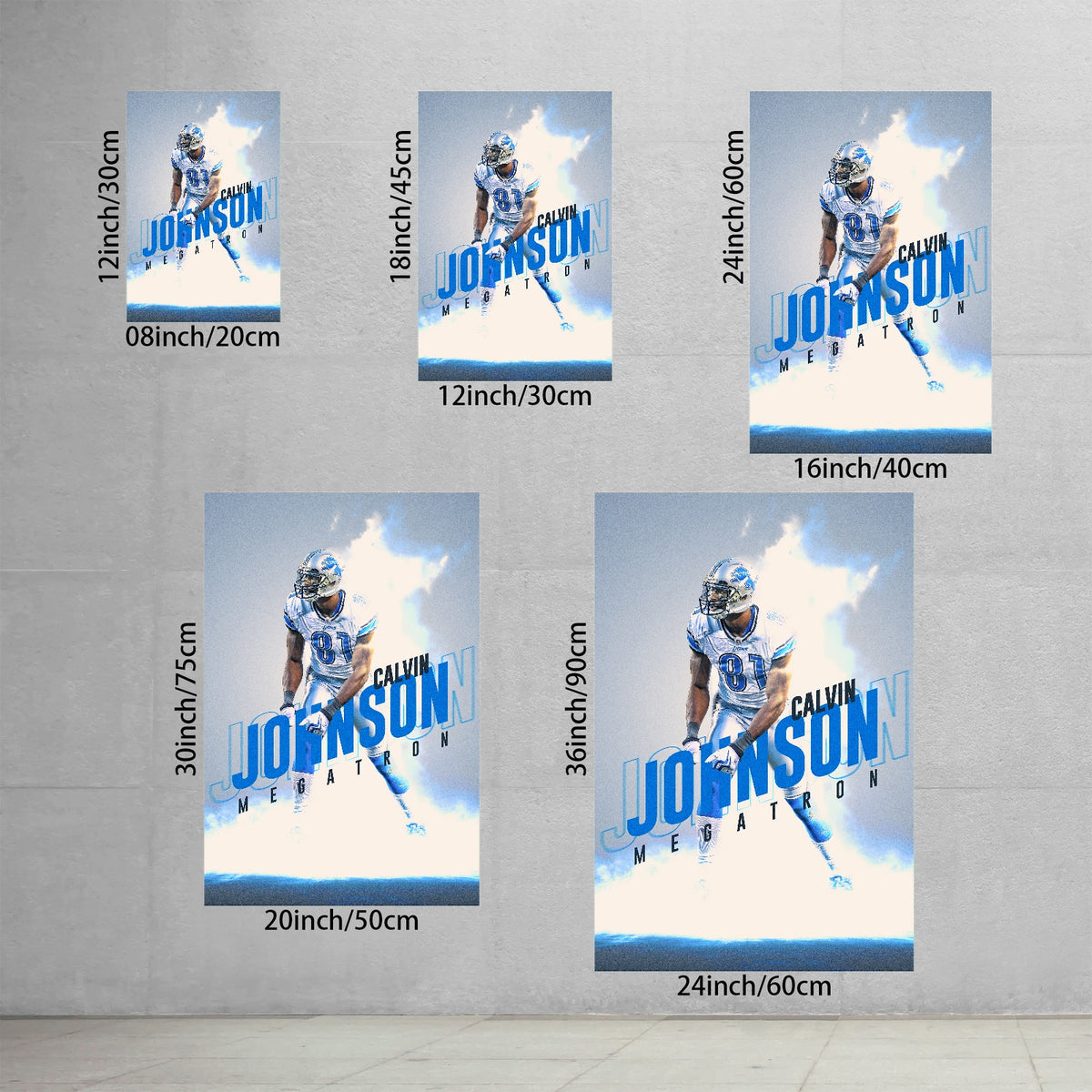 Calvin Johnson Celebrity Sports Art Poster School Dining Room Decoration 3 Canvas Wall Art Poster Decor Gift