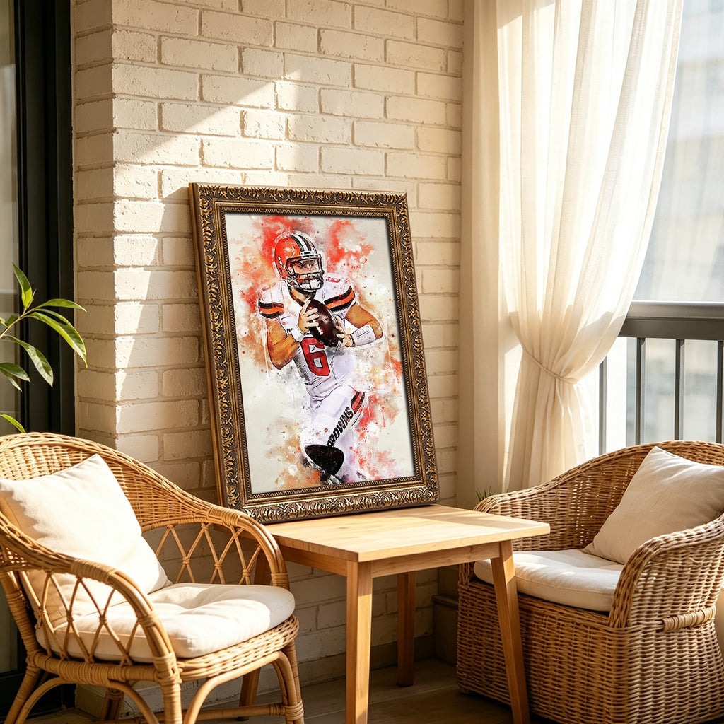 Baker Mayfield Sports Celebrity Art Deco Poster 5 Canvas Wall Art Poster Decor Gift