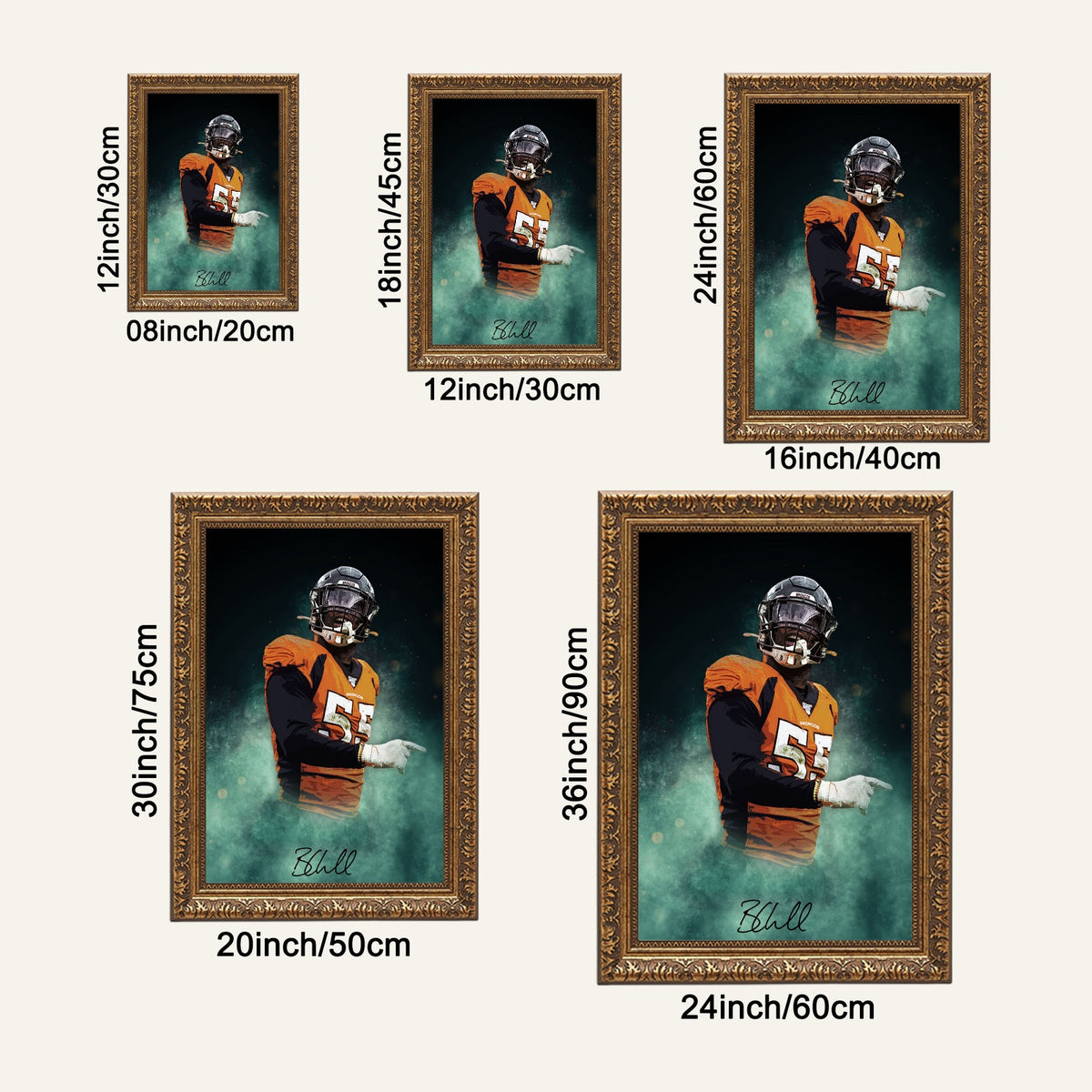 Bradley Chubb Celebrity Sports Art Poster School Dining Room Decoration 9 Canvas Wall Art Poster Decor Gift