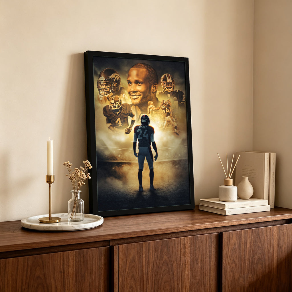 Champ Bailey Art Sports Decorative Poster School Dormitory 7 Canvas Wall Art Poster Decor Gift