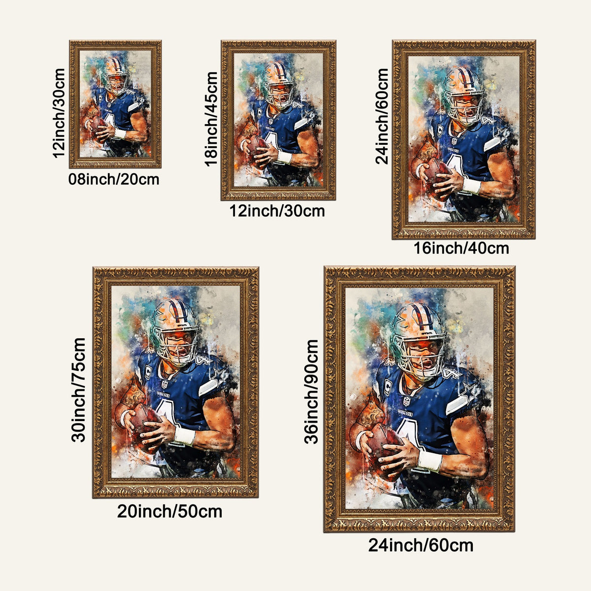 Dak Prescott Celebrity Sports Art Poster School Dining Room Decoration 2 Canvas Wall Art Poster Decor Gift