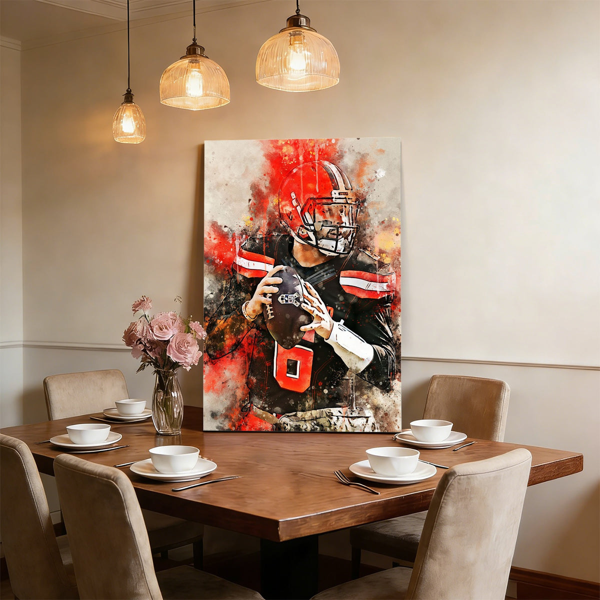 Baker Mayfield Celebrity Sports Art Poster School Dining Room Decoration 10 Canvas Wall Art Poster Decor Gift