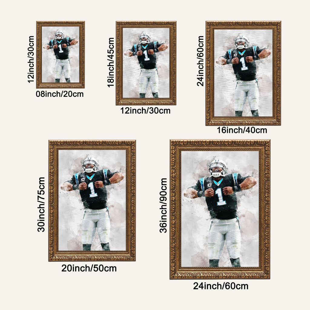 Cam Newton Celebrity Sports Art Poster School Dining Room Decoration 5 Canvas Wall Art Poster Decor Gift