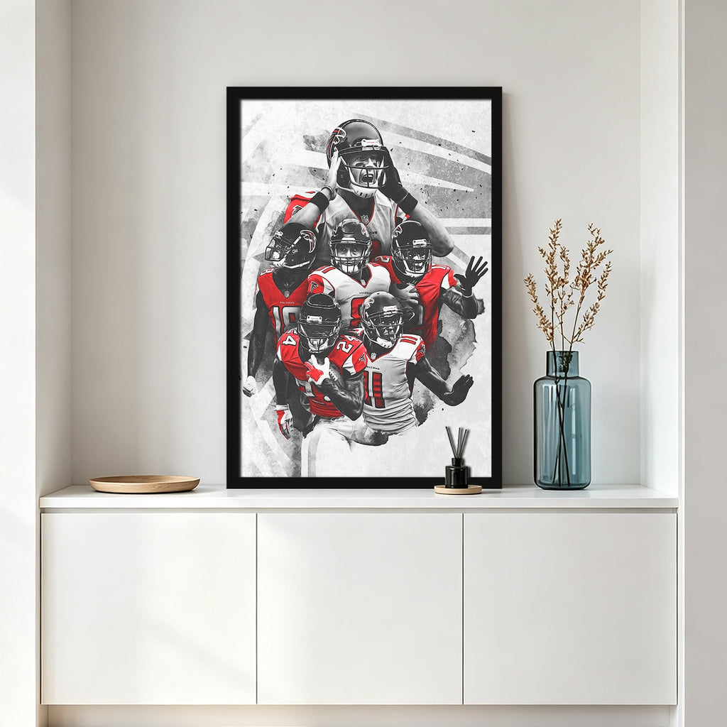 Calvin Ridley Austin Hooper Mohamed Sanu Sr Matt Ryan Celebrity Sports Art Poster School Dining Room Decoration 2 Canvas Wall Art Poster Decor Gift