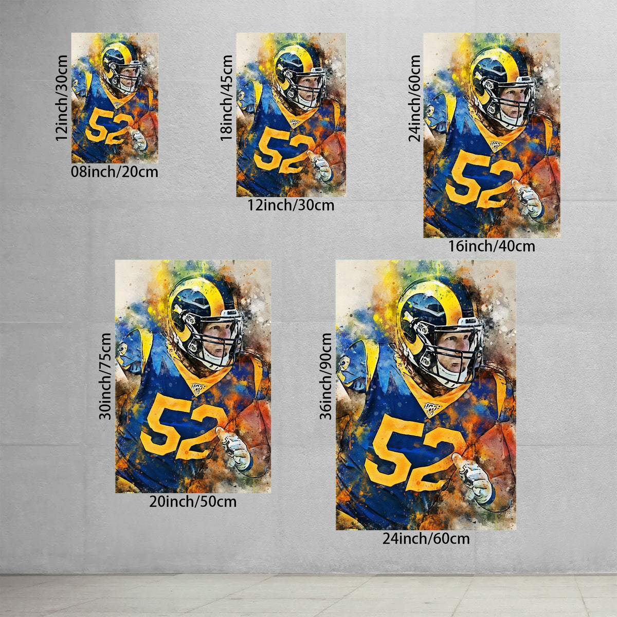 Clay Matthews Celebrity Sports Art Poster School Dining Room Decoration 1 Canvas Wall Art Poster Decor Gift