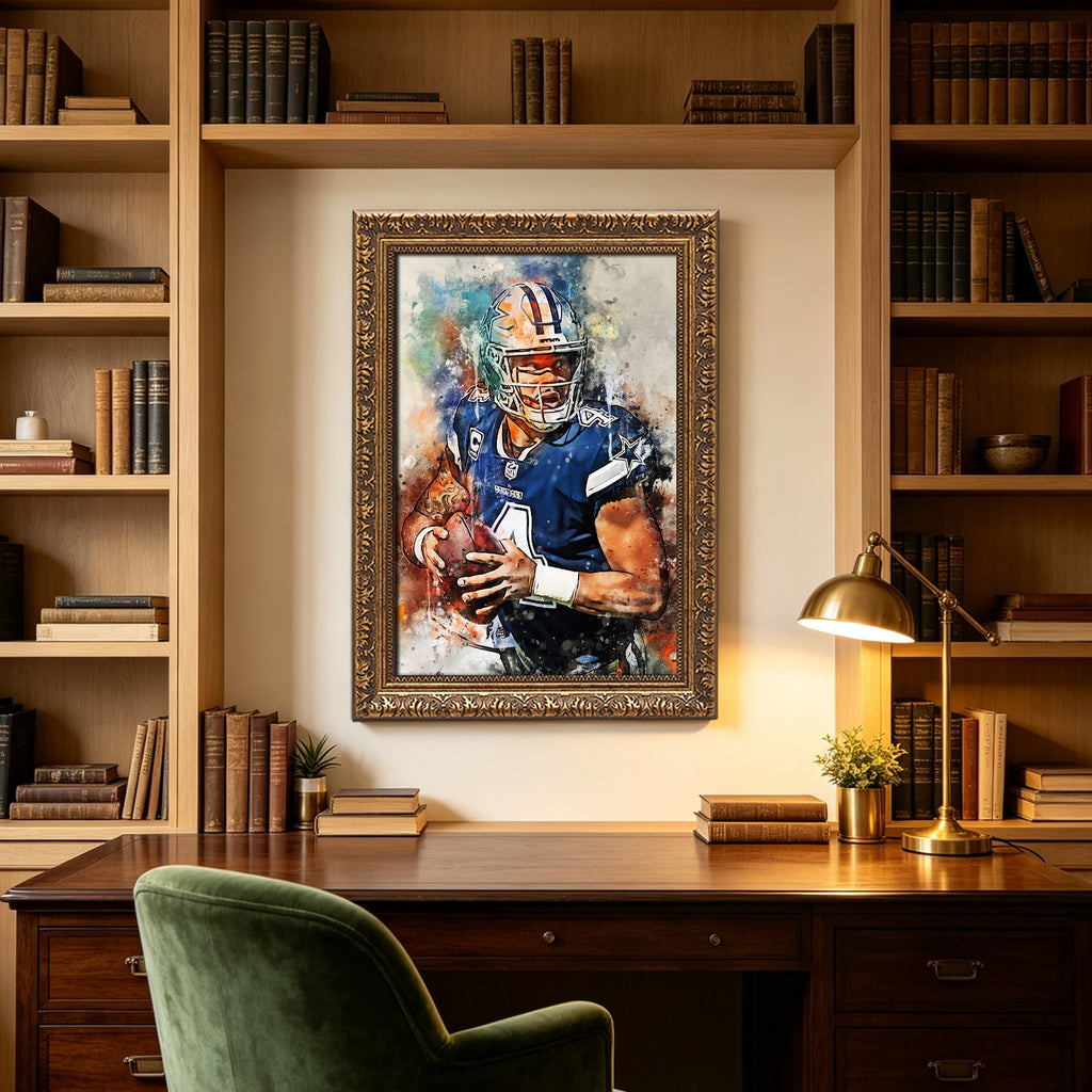 Dak Prescott Celebrity Sports Art Poster School Dining Room Decoration 2 Canvas Wall Art Poster Decor Gift