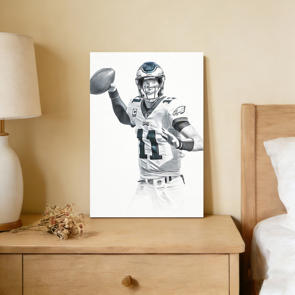 Carson Wentz Art Sports Decorative Poster School Dormitory 9 Canvas Wall Art Poster Decor Gift