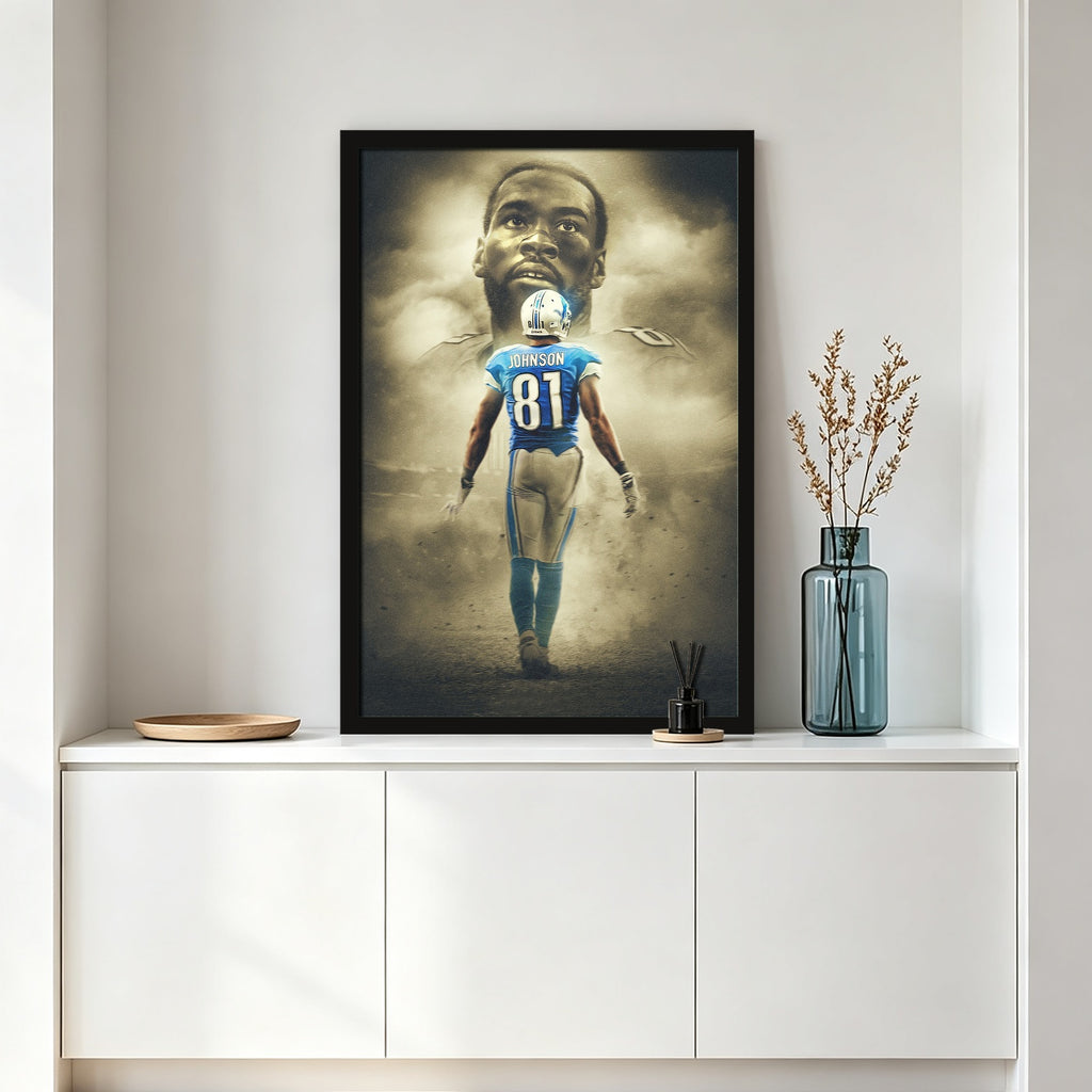 Calvin Johnson Art Sports Decorative Poster School Dormitory 2 Canvas Wall Art Poster Decor Gift