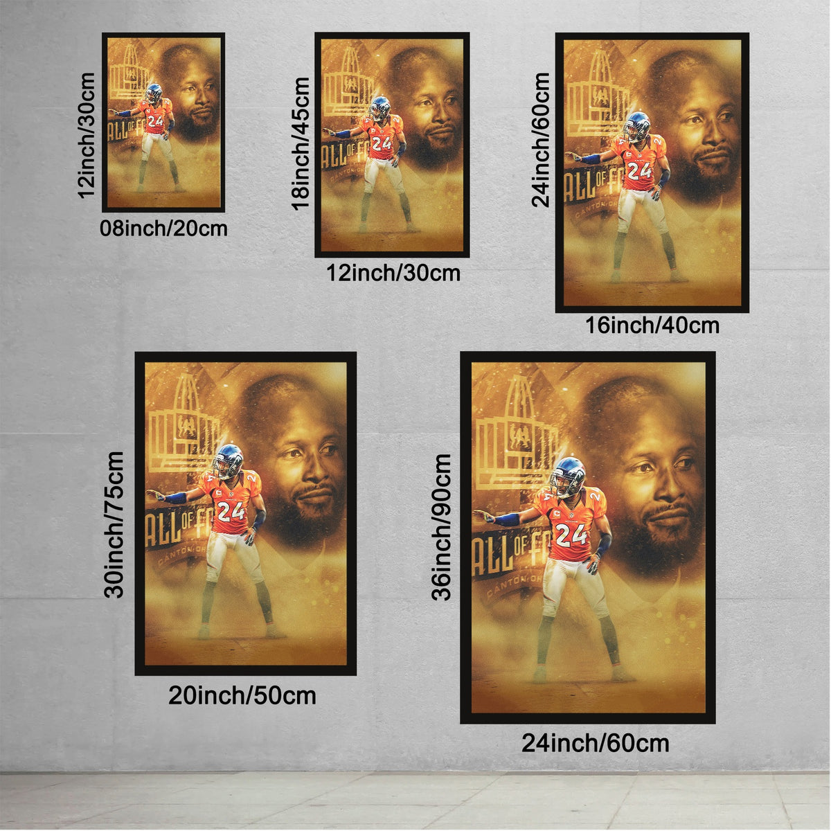 Champ Bailey Art Sports Decorative Poster School Dormitory 4 Canvas Wall Art Poster Decor Gift