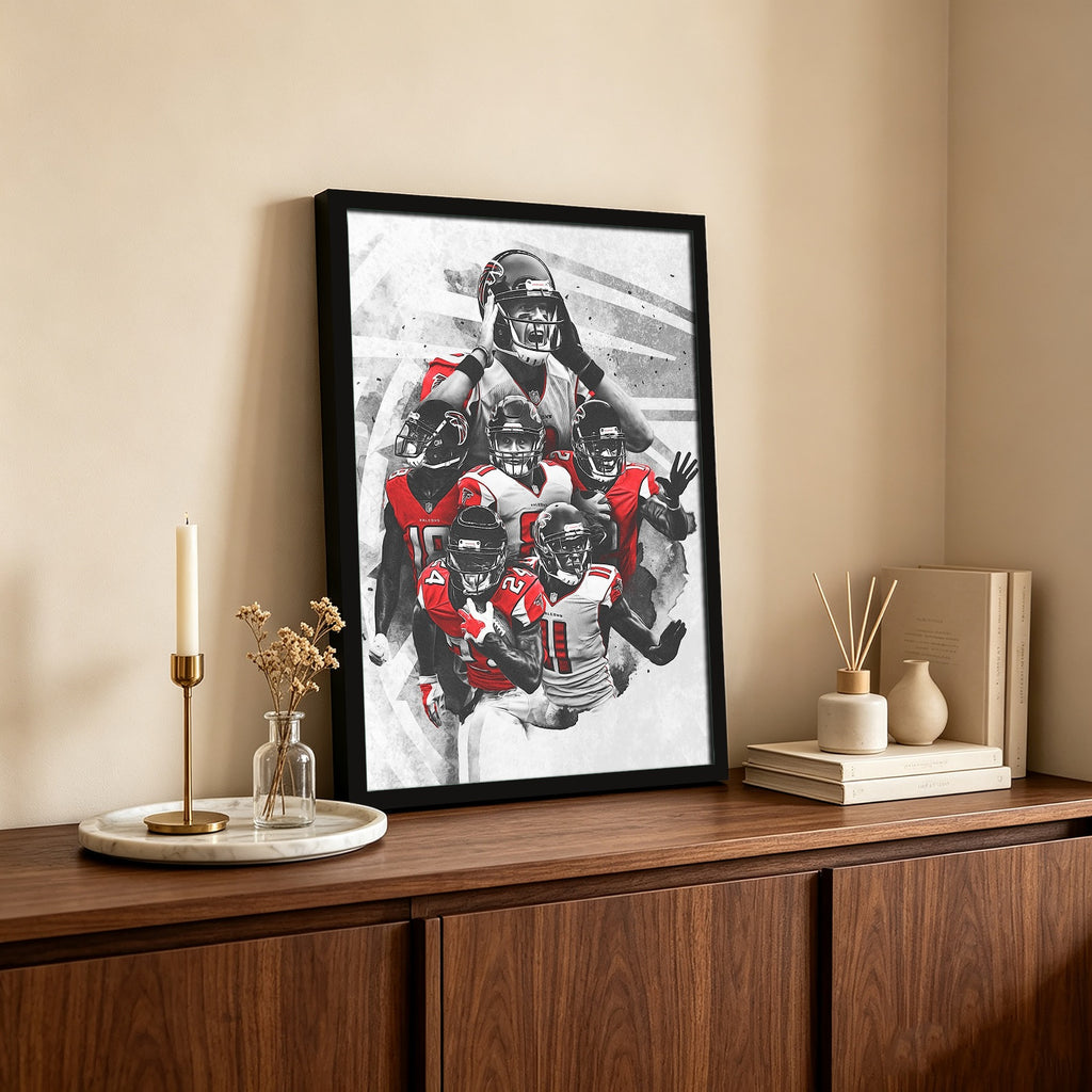 Calvin Ridley Austin Hooper Mohamed Sanu Sr Matt Ryan Celebrity Sports Art Poster School Dining Room Decoration 2 Canvas Wall Art Poster Decor Gift