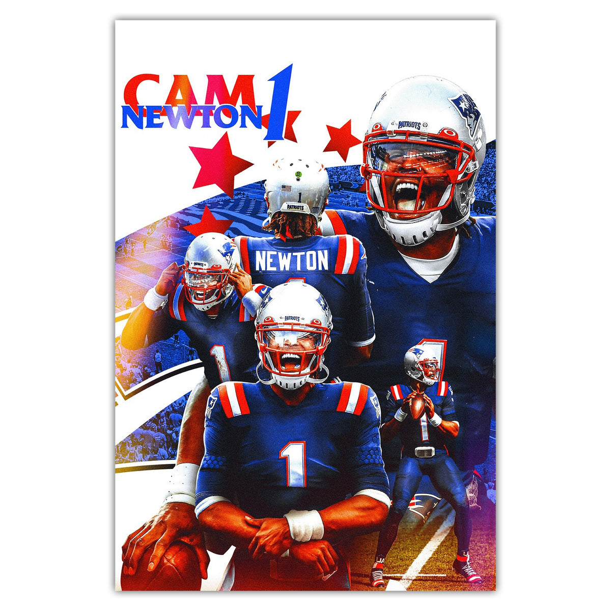 Cam Newton Sports Celebrity Art Deco Poster 1 Canvas Wall Art Poster Decor Gift