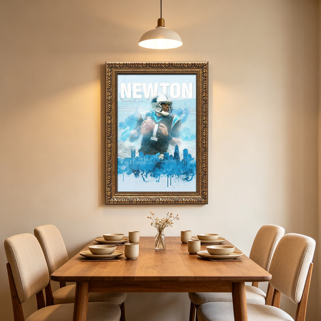 Cam Newton Sports Celebrity Art Deco Poster 4 Canvas Wall Art Poster Decor Gift
