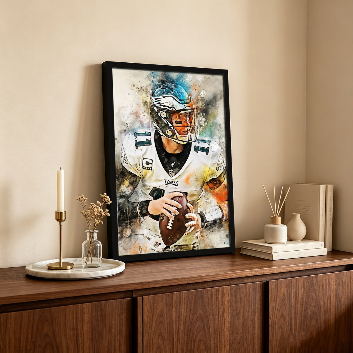 Carson Wentz Celebrity Sports Art Poster School Dining Room Decoration 7 Canvas Wall Art Poster Decor Gift