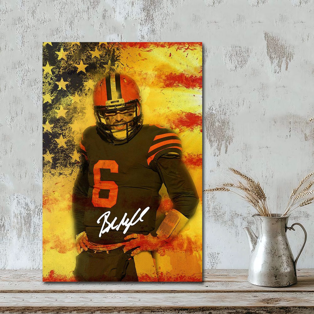 Baker Mayfield Sports Celebrity Art Deco Poster 4 Canvas Wall Art Poster Decor Gift