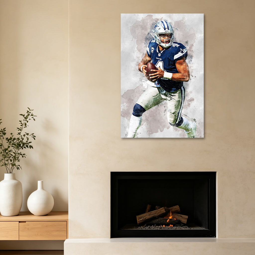 Dak Prescott 1Celebrity Sports Art Poster School Dining Room Decoration 0 Canvas Wall Art Poster Decor Gift