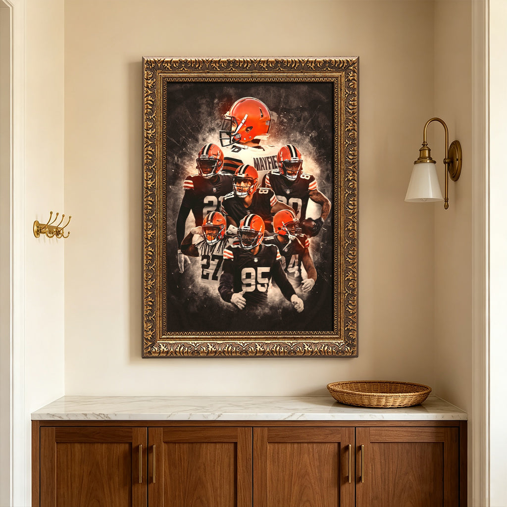 Baker Mayfield Kareem Hunt Austin Hooper Denzel Ward Art Sports Decorative Poster School Dormitory 1 Canvas Wall Art Poster Decor Gift