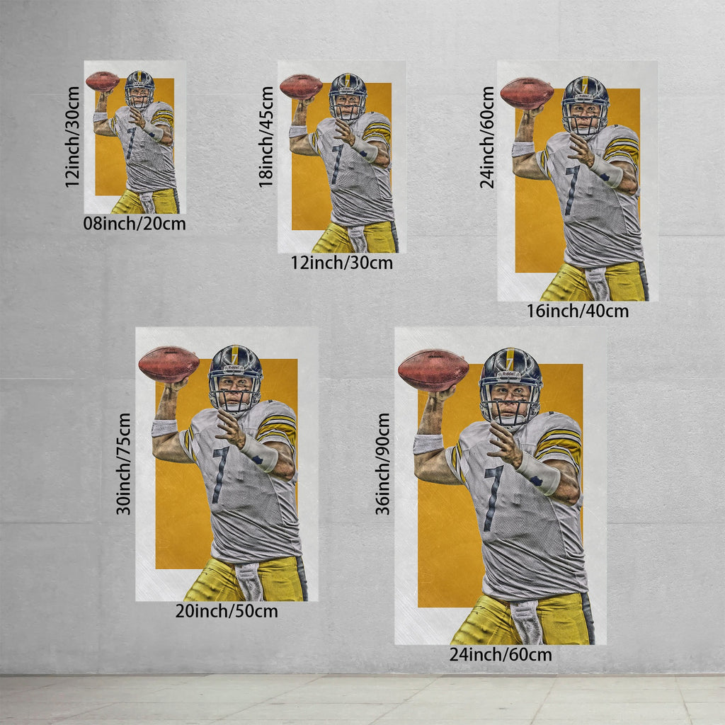 Ben Roethlisberger Sports Celebrity Art Deco Poster 1 Canvas Wall Art Poster Decor Gift