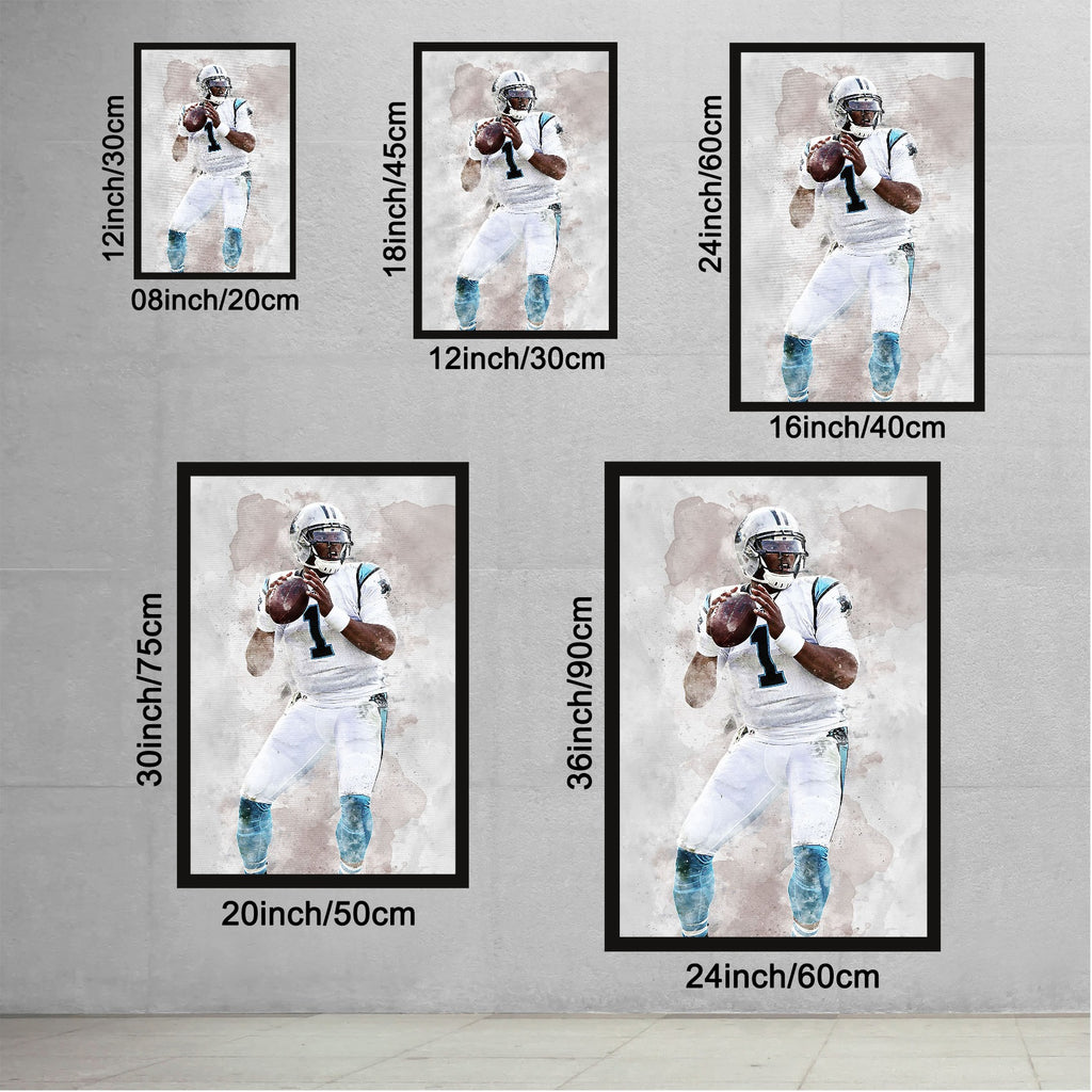 Cam Newton Celebrity Sports Art Poster School Dining Room Decoration 1 Canvas Wall Art Poster Decor Gift