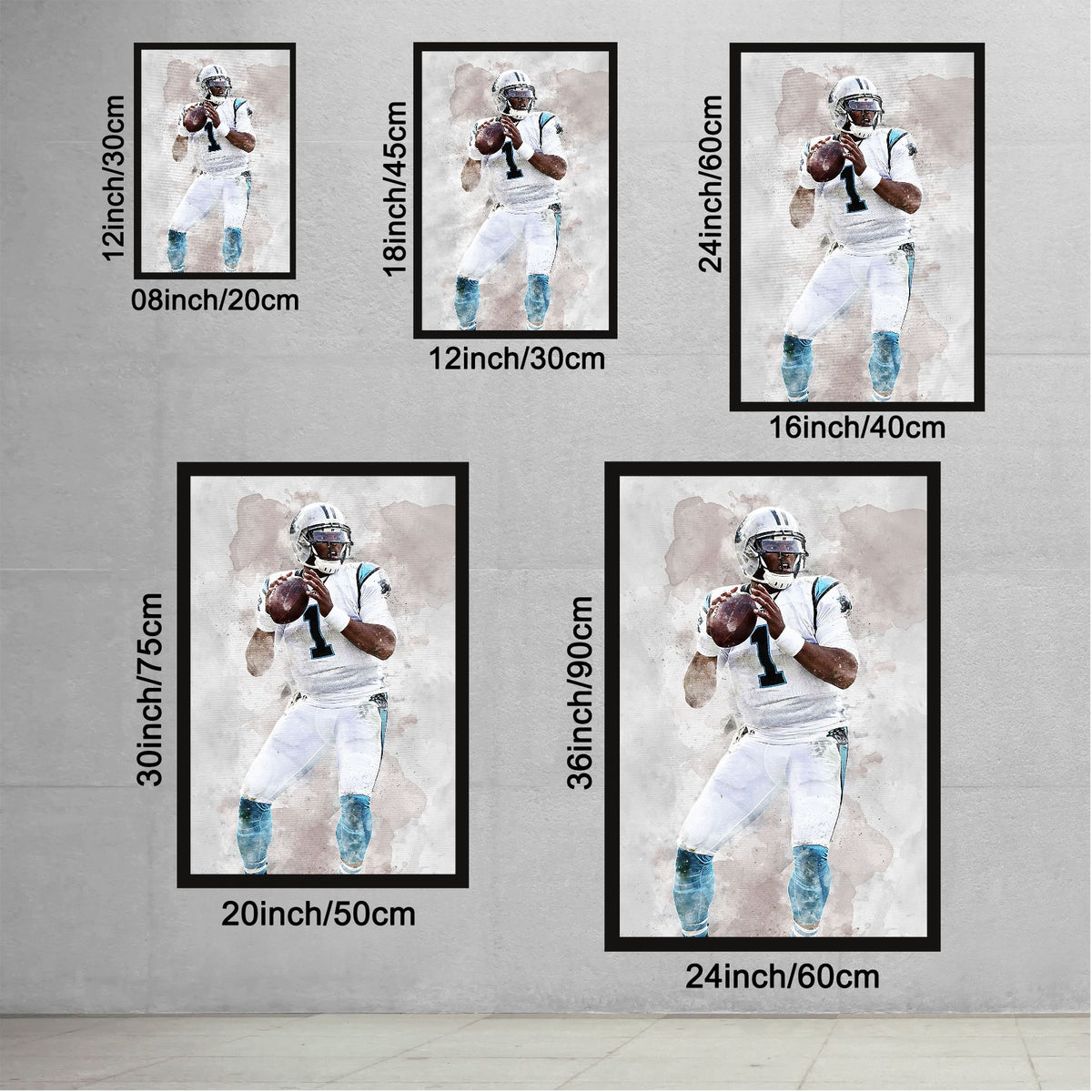 Cam Newton Celebrity Sports Art Poster School Dining Room Decoration 1 Canvas Wall Art Poster Decor Gift