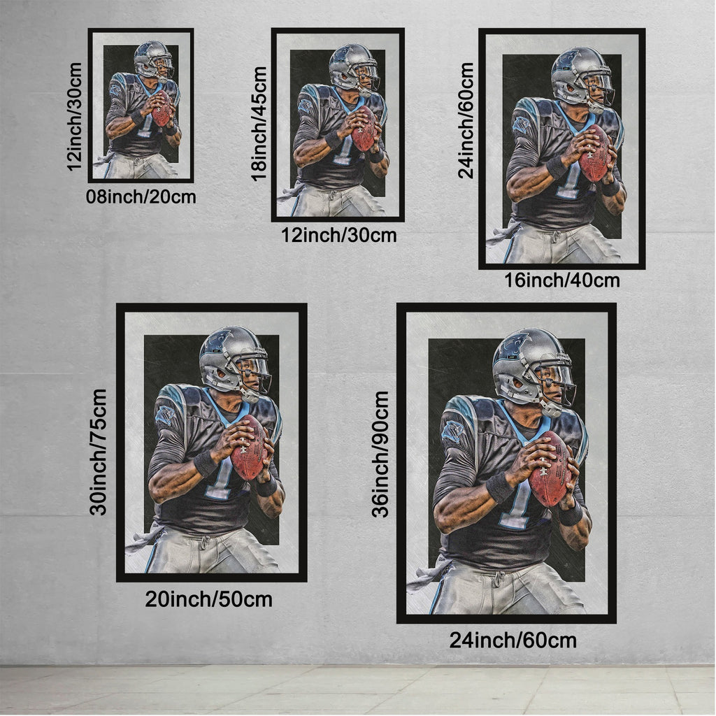 Cam Newton Sports Celebrity Art Deco Poster 6 Canvas Wall Art Poster Decor Gift