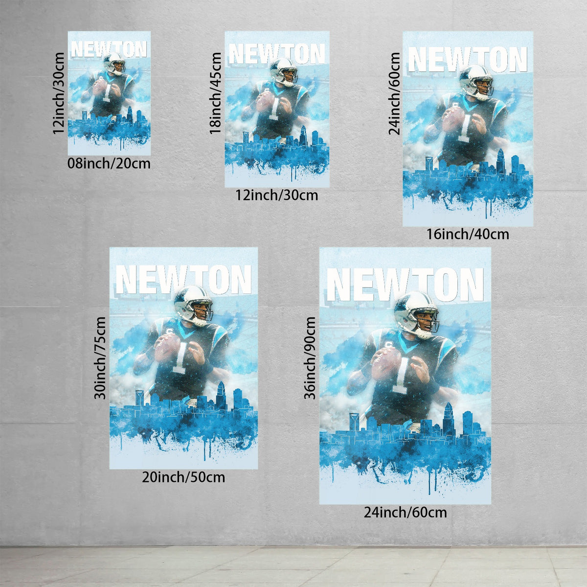 Cam Newton Sports Celebrity Art Deco Poster 4 Canvas Wall Art Poster Decor Gift