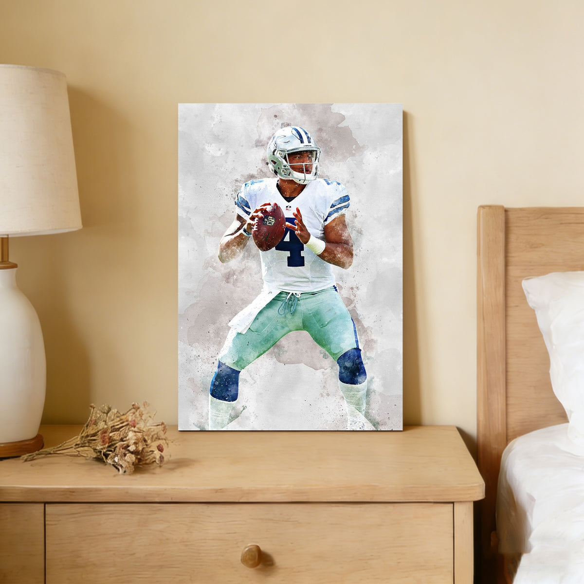 Dak Prescott Celebrity Sports Art Poster School Dining Room Decoration 4 Canvas Wall Art Poster Decor Gift