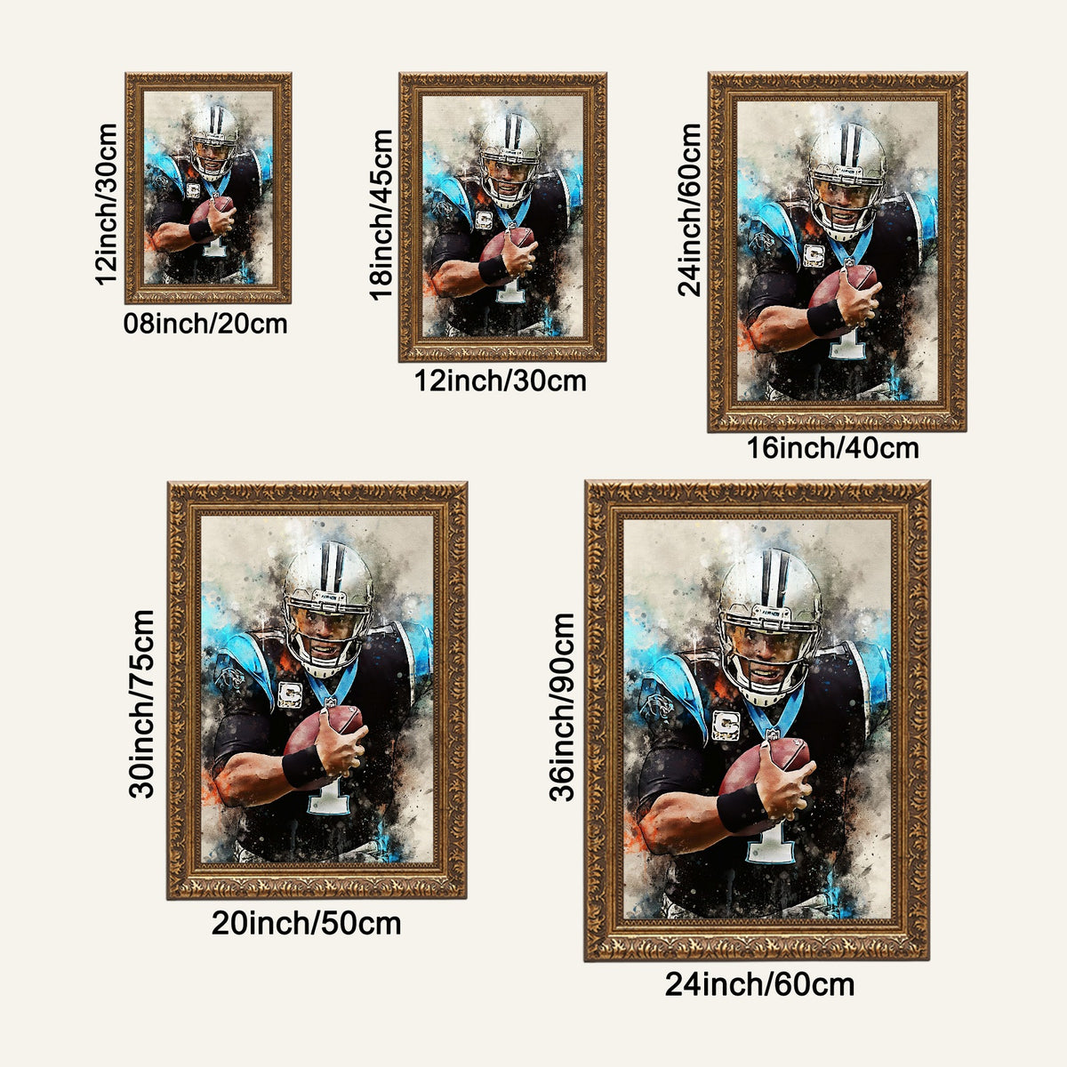Cam Newton Celebrity Sports Art Poster School Dining Room Decoration 0 Canvas Wall Art Poster Decor Gift