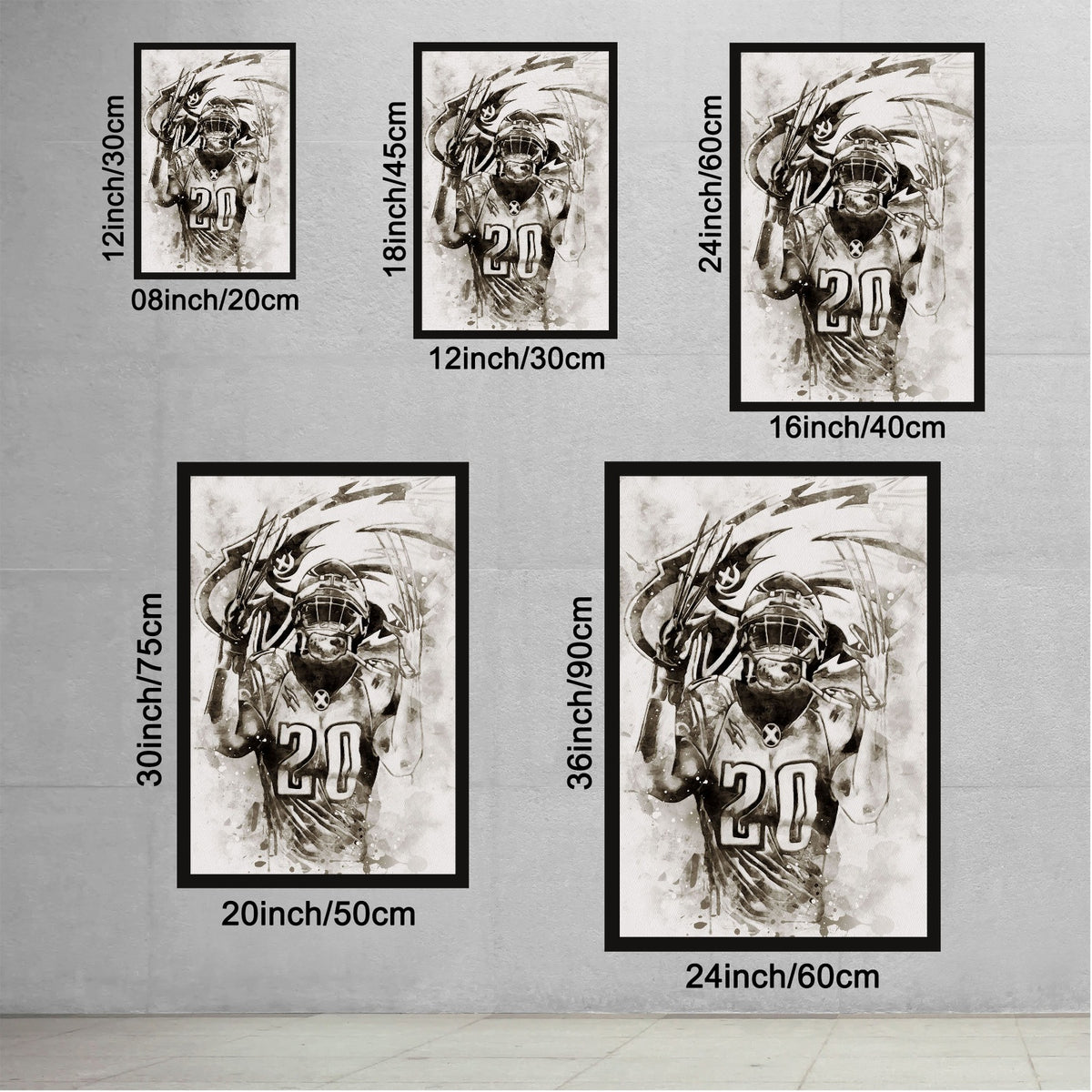 Brian Dawkins Art Poster 5 Canvas Wall Art Poster Decor Gift