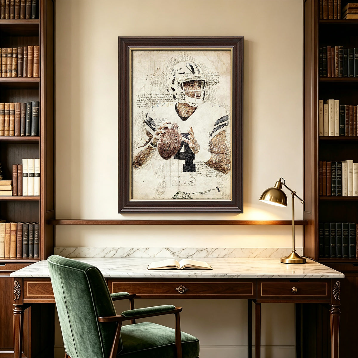 Dak Prescott Sports Celebrity Art Deco Poster 4 Canvas Wall Art Poster Decor Gift