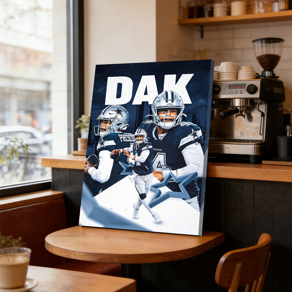 Dak Prescott Sports Celebrity Art Deco Poster 6 Canvas Wall Art Poster Decor Gift