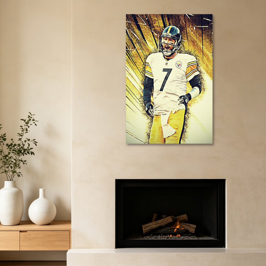 Ben Roethlisberger Celebrity Sports Art Poster School Dining Room Decoration 5 Canvas Wall Art Poster Decor Gift