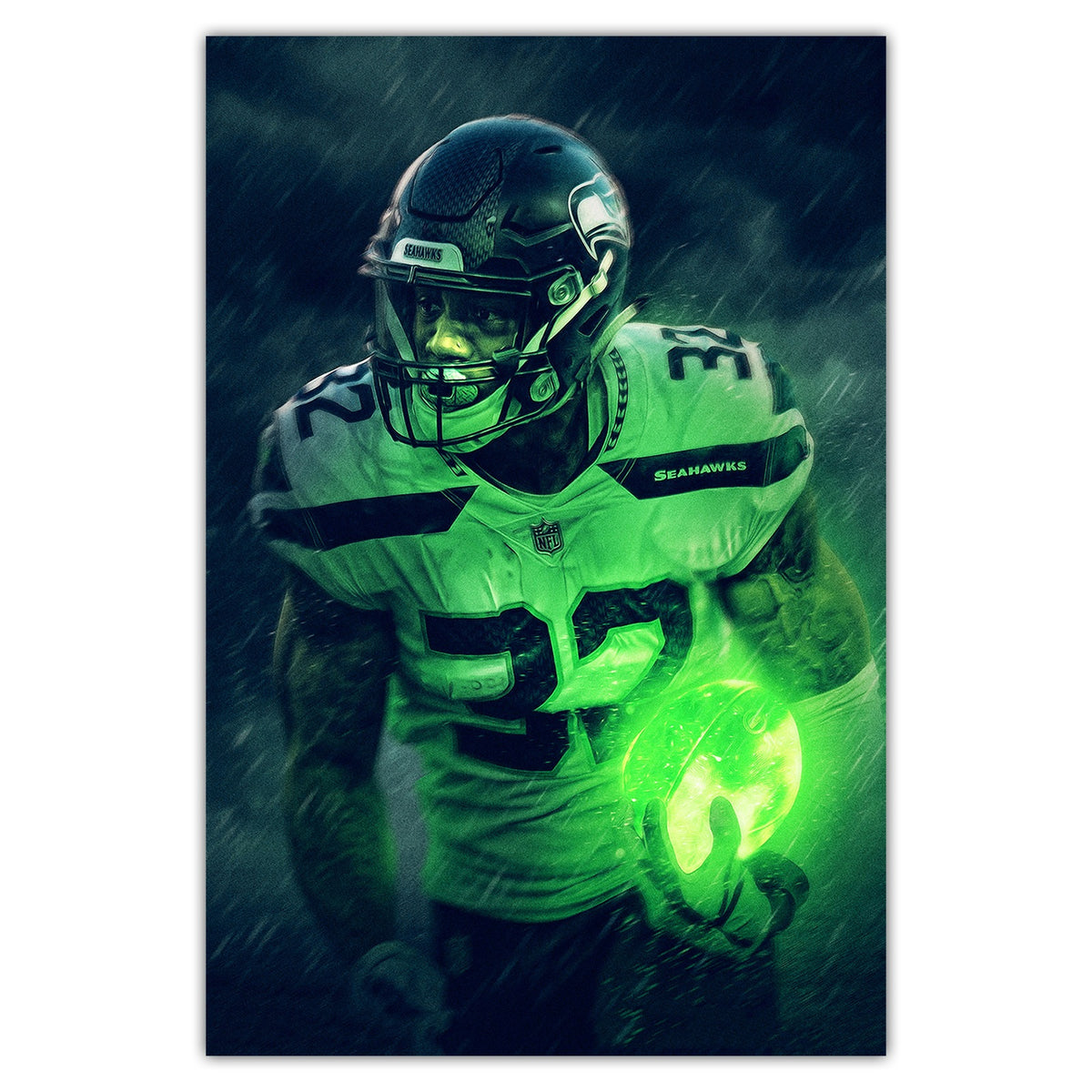 Chris Carson Art Sports Decorative Poster School Dormitory 3 Canvas Wall Art Poster Decor Gift
