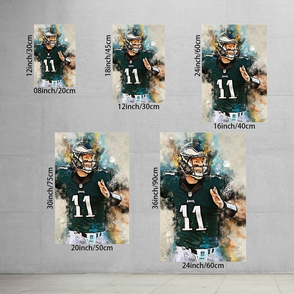 Carson Wentz Celebrity Sports Art Poster School Dining Room Decoration 2 Canvas Wall Art Poster Decor Gift