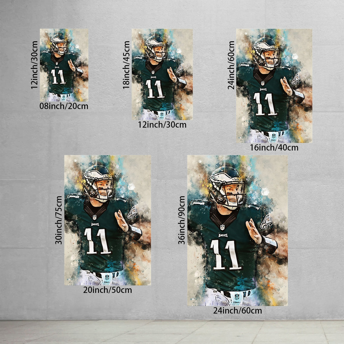 Carson Wentz Celebrity Sports Art Poster School Dining Room Decoration 2 Canvas Wall Art Poster Decor Gift