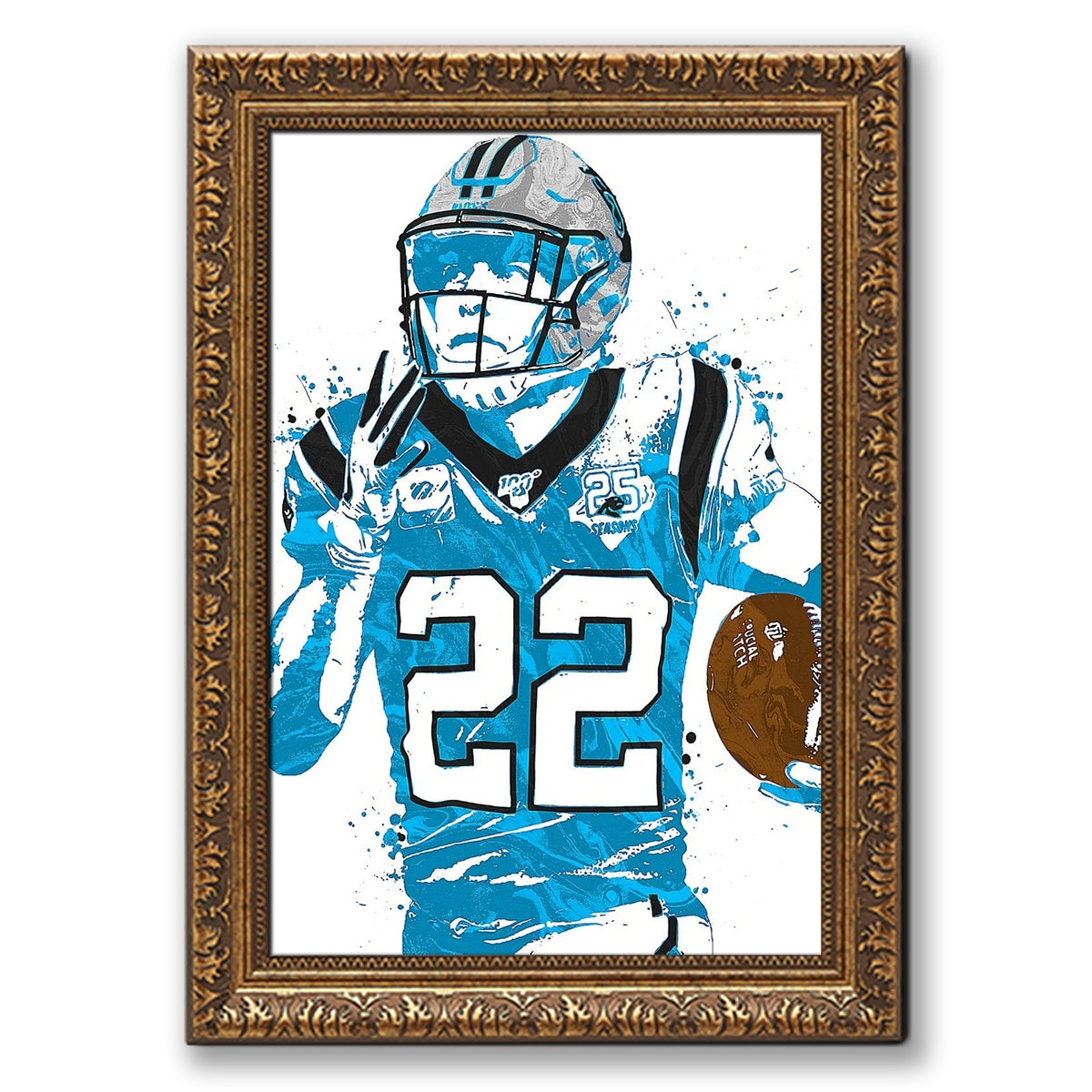 Christian McCaffrey Art Poster 1 Canvas Wall Art Poster Decor Gift