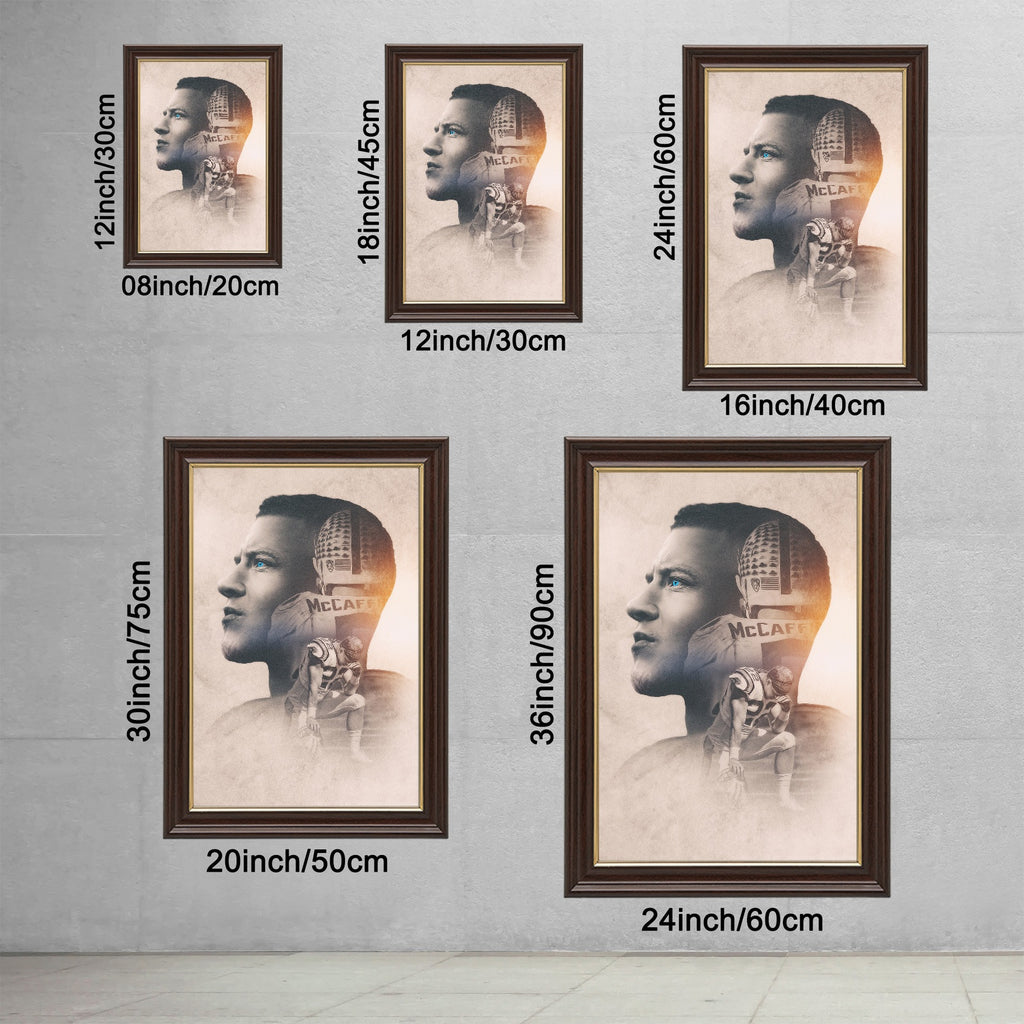 Christian McCaffrey Art Sports Decorative Poster School Dormitory 6 Canvas Wall Art Poster Decor Gift