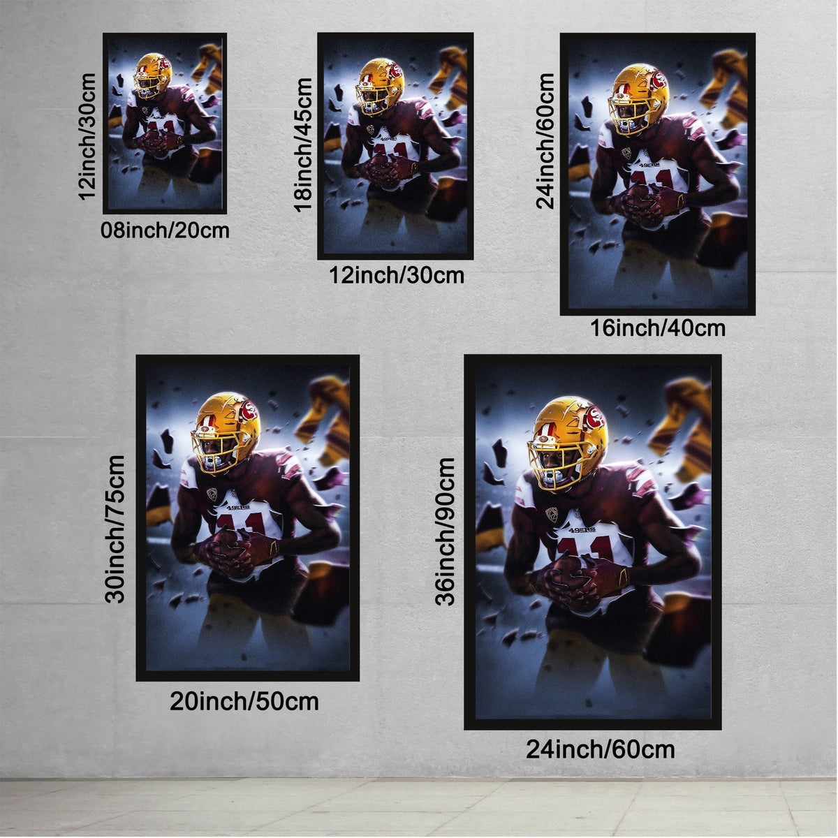 Brandon Aiyuk Art Sports Decorative Poster School Dormitory 1 Canvas Wall Art Poster Decor Gift
