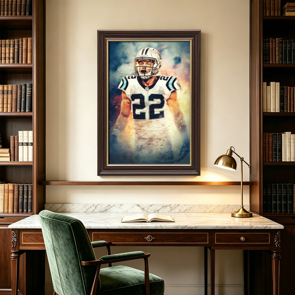 Christian McCaffrey Art Sports Decorative Poster School Dormitory 2 Canvas Wall Art Poster Decor Gift