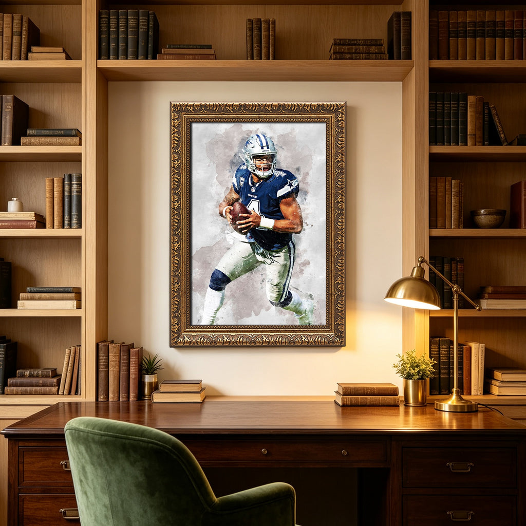 Dak Prescott 1Celebrity Sports Art Poster School Dining Room Decoration 0 Canvas Wall Art Poster Decor Gift