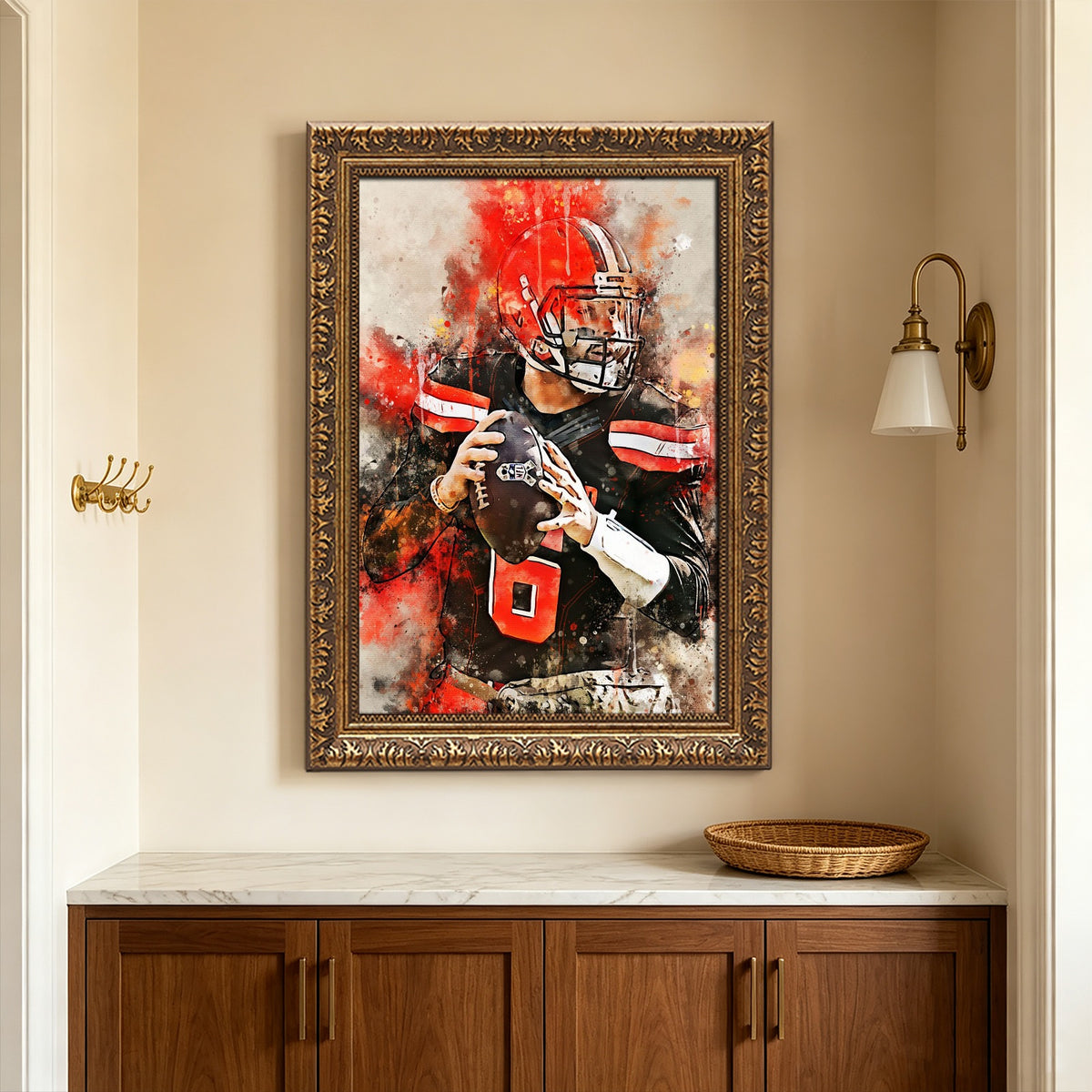 Baker Mayfield Celebrity Sports Art Poster School Dining Room Decoration 10 Canvas Wall Art Poster Decor Gift