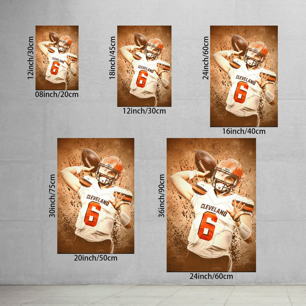 Baker Mayfield Sports Celebrity Art Deco Poster 11 Canvas Wall Art Poster Decor Gift