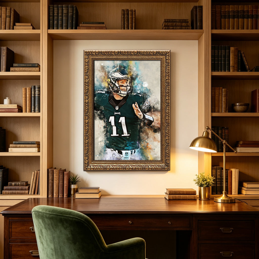 Carson Wentz Celebrity Sports Art Poster School Dining Room Decoration 2 Canvas Wall Art Poster Decor Gift