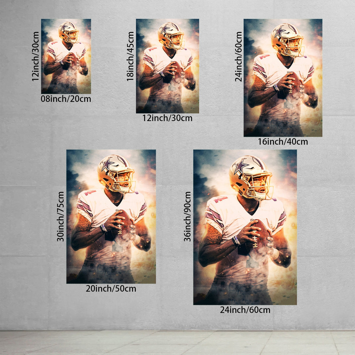 Dak Prescott Celebrity Sports Art Poster School Dining Room Decoration 8 Canvas Wall Art Poster Decor Gift