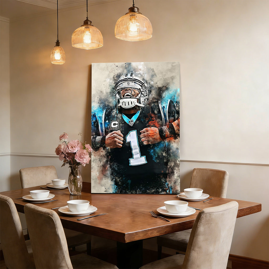 Cam Newton Celebrity Sports Art Poster School Dining Room Decoration 2 Canvas Wall Art Poster Decor Gift