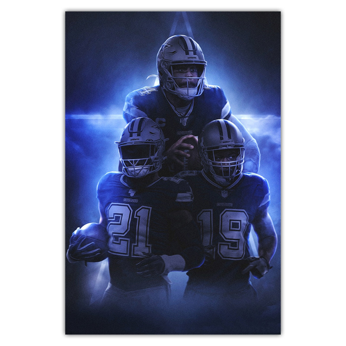 Dak Prescott Amari Cooper Ezekiel Elliott Art Sports Decorative Poster School Dormitory 3 Canvas Wall Art Poster Decor Gift