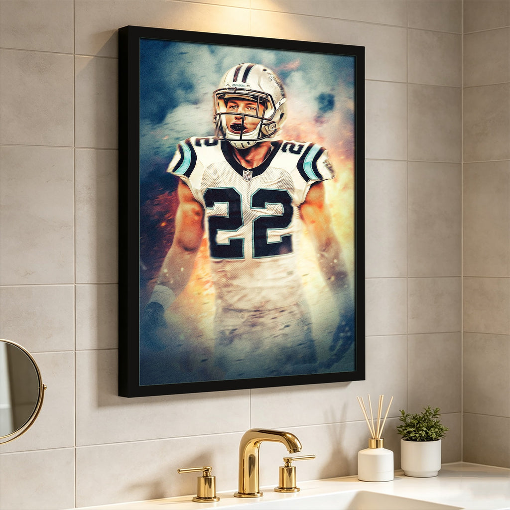 Christian McCaffrey Art Sports Decorative Poster School Dormitory 2 Canvas Wall Art Poster Decor Gift