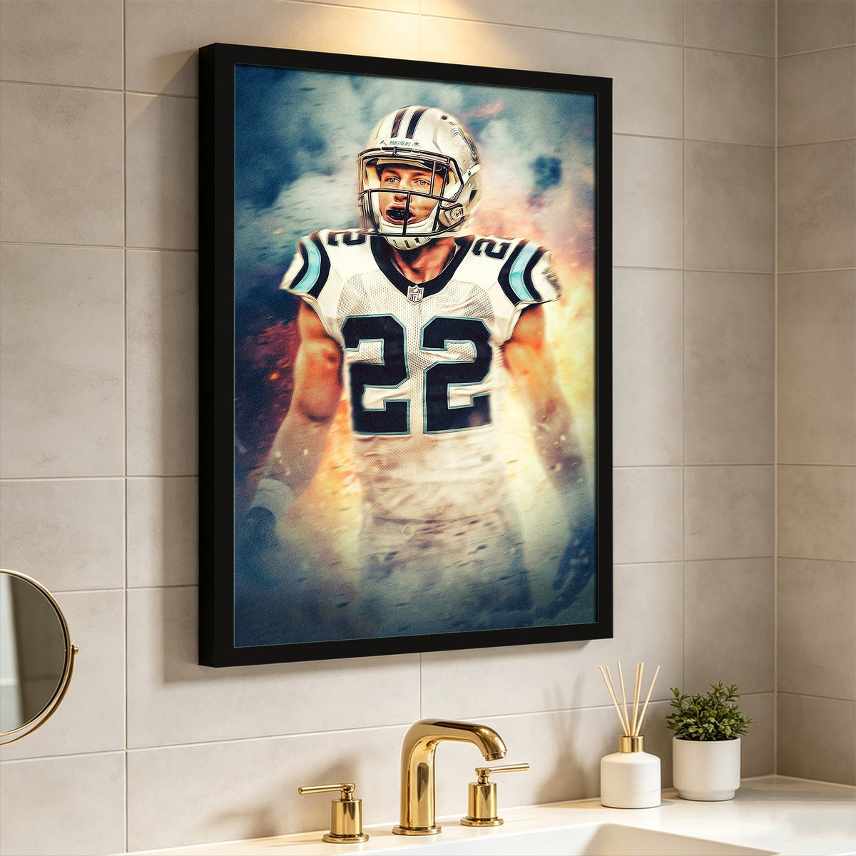Christian McCaffrey Art Sports Decorative Poster School Dormitory 2 Canvas Wall Art Poster Decor Gift