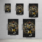 Ben Roethlisberger JuJu Smith Schuster TJ Watt Art Sports Decorative Poster School Dormitory 3 Canvas Wall Art Poster Decor Gift
