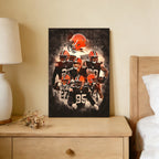 Baker Mayfield Kareem Hunt Austin Hooper Denzel Ward Art Sports Decorative Poster School Dormitory 1 Canvas Wall Art Poster Decor Gift