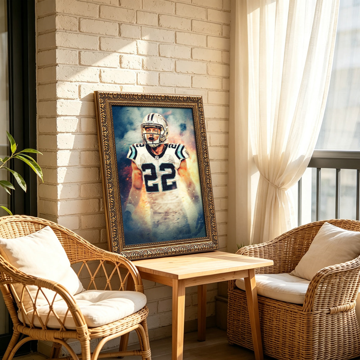 Christian McCaffrey Art Sports Decorative Poster School Dormitory 2 Canvas Wall Art Poster Decor Gift
